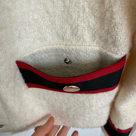 Maje Cream Wool Blend Tweed Jacket Size 38 - Picture 5 of 9
